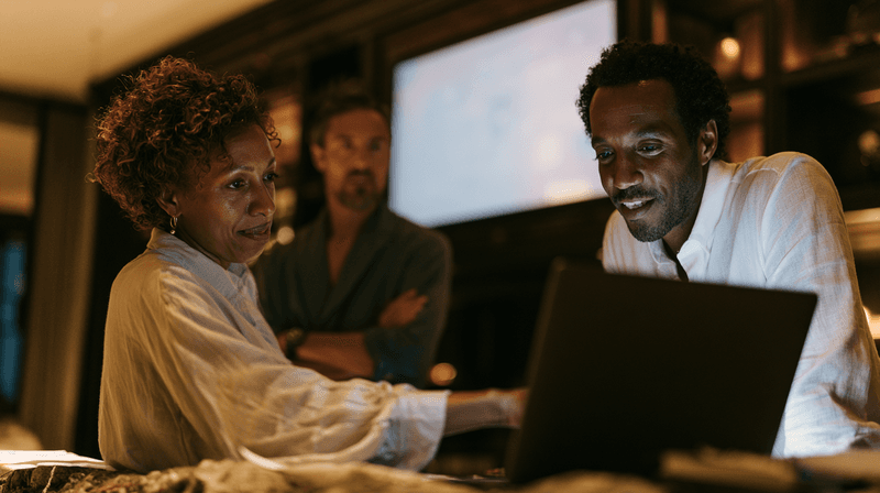 Team reviewing the connected platform together