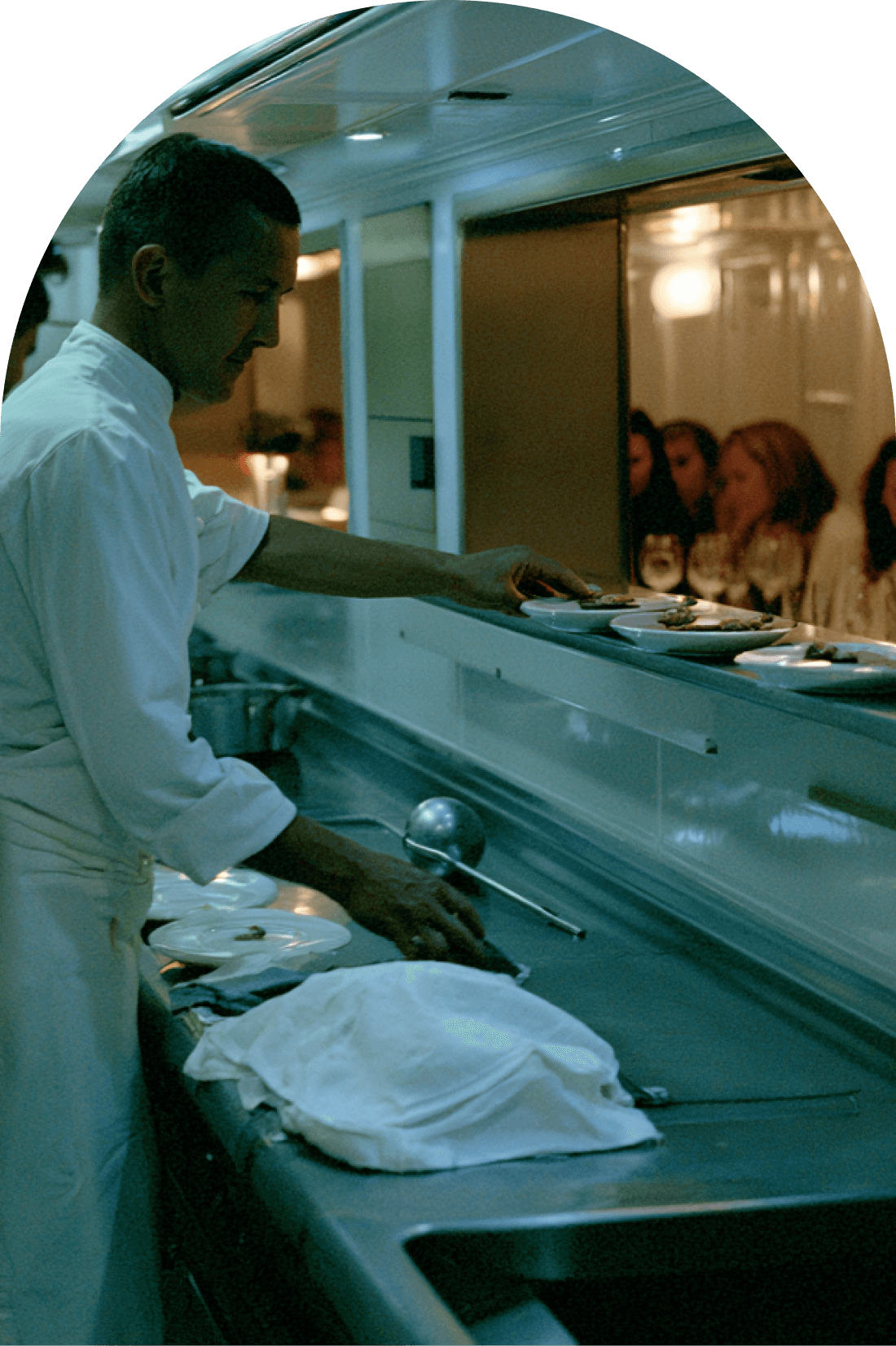 Members dining together in a club lounge
