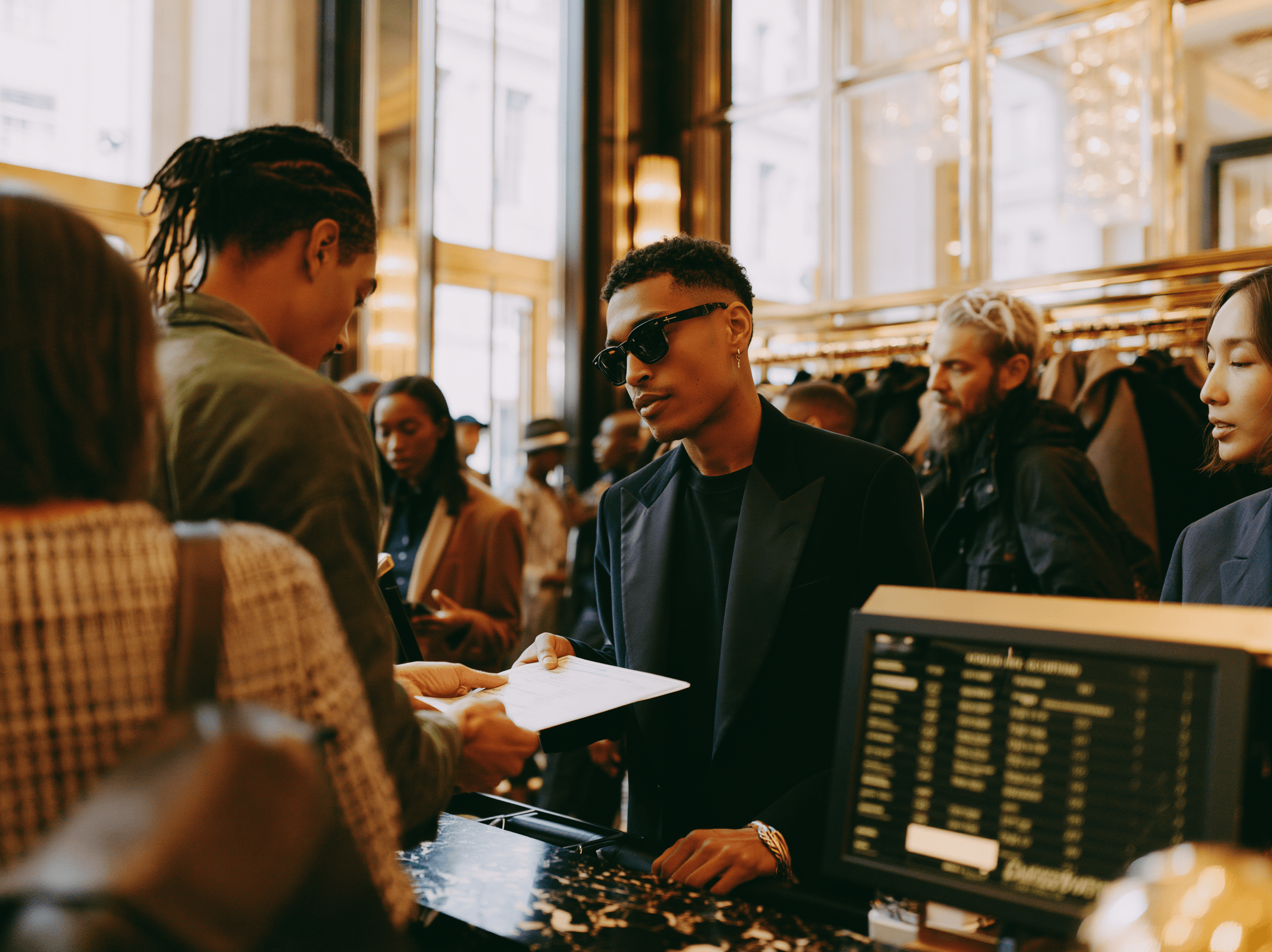 Members checking in at a busy club front desk
