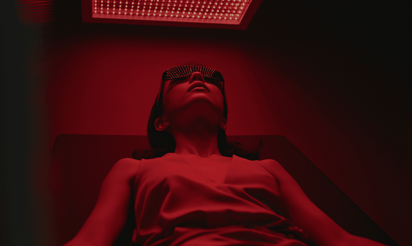 A member relaxing in a softly lit club suite
